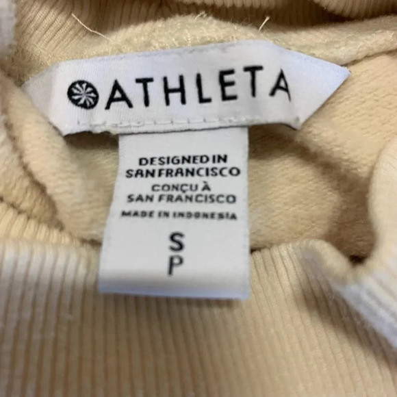 Athleta Women's Balance Cinch Turtleneck Sweatshirt in Chantilly Cream Size S - Picture 6 of 11